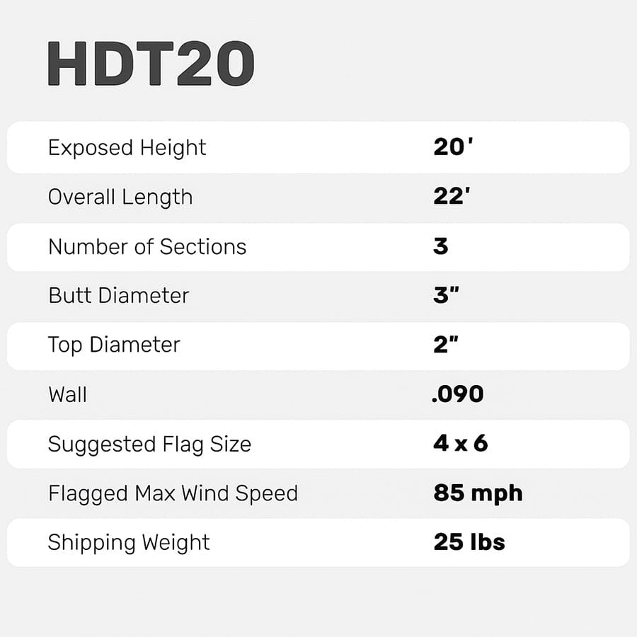 20' HD Telescoping Flagpole