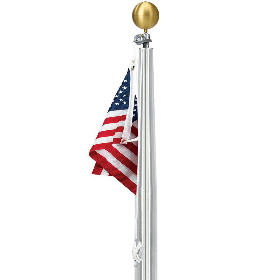 25 Ft Commercial Flagpole External Halyard