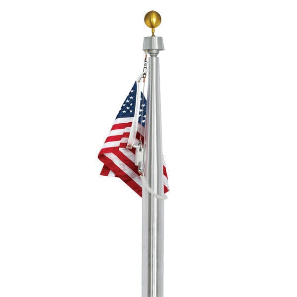5/16 Inch Diameter x 70 Feet Length White Flagpole Polypropylene Halyard  And Pair of 3