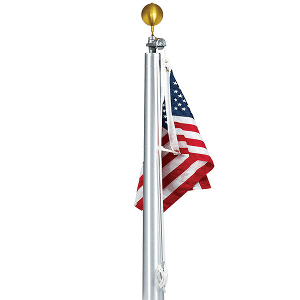 60 Ft Tapered Aluminum Flagpole - External Halyard
