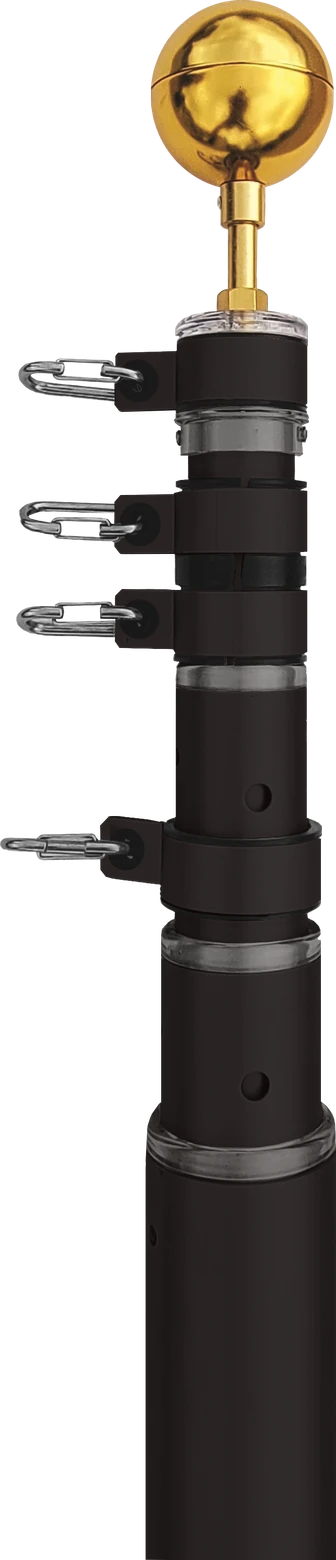 HD Telescoping Flagpole, anodized black finish