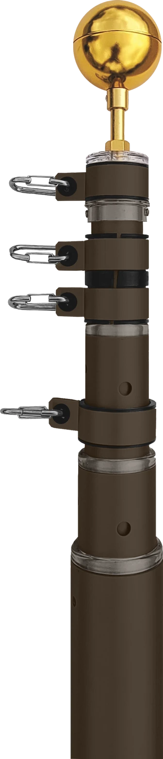 HD Telescoping Flagpole, anodized bronze finish