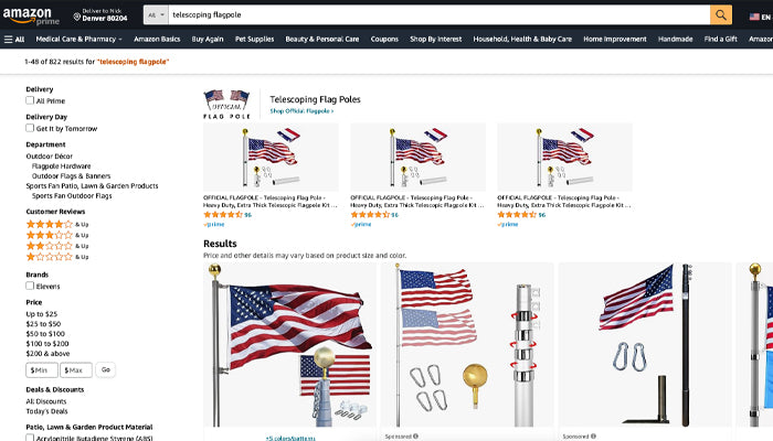 Finding A Telescoping Flagpole on Amazon