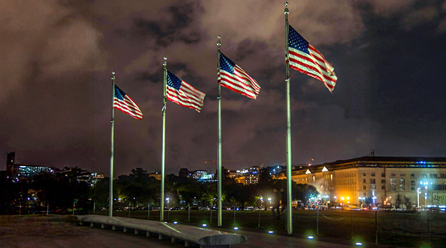 Electric or Solar Commercial Flagpole Lights?