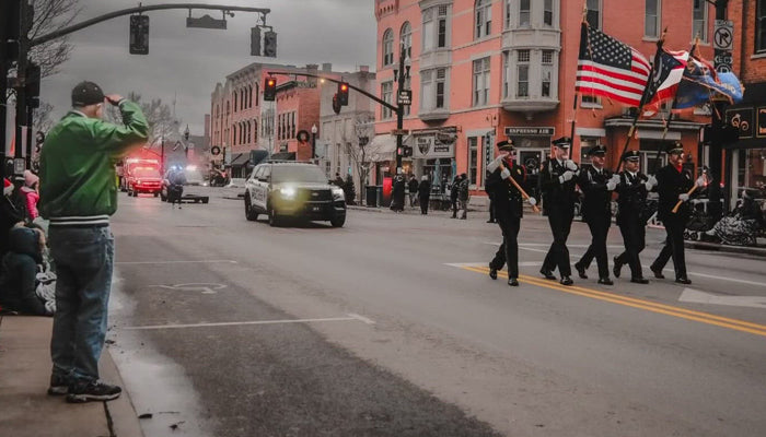 Saluting Old Glory at the Westerville Christmas Parade