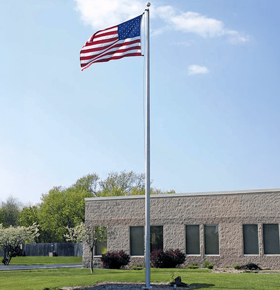 25 ft Tapered Aluminum Flagpole - External Halyard