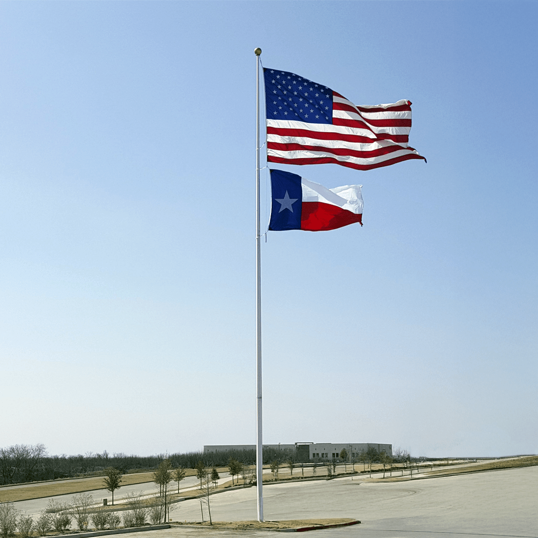 70 Ft CS Commercial Flagpole Internal Halyard