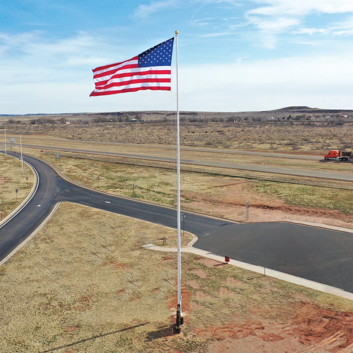 70' Tapered Fiberglass Flagpole - Commercial