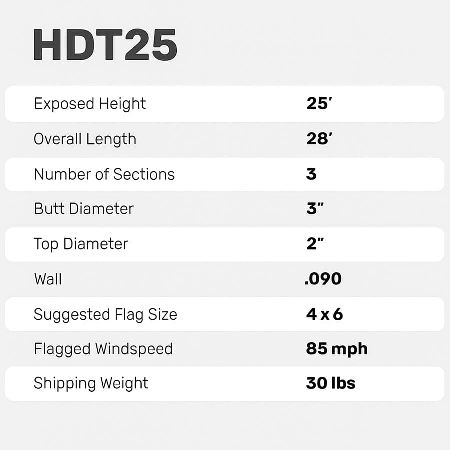 25' HD Telescoping Flagpole