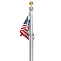 Hurricane Series 25' Tapered Aluminum Flagpole - Internal Halyard