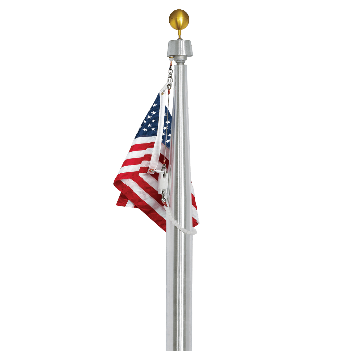 Hurricane Series 25' Tapered Aluminum Flagpole - Internal Halyard