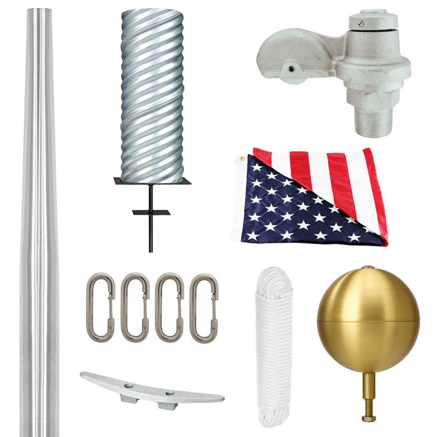 50 Ft CS Commercial Flagpole External Halyard