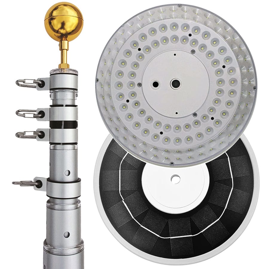HD Telescoping Flagpole + Magnum Solar Light