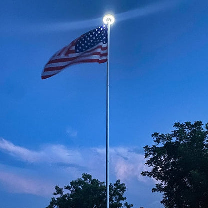 20' HD Telescoping Flagpole + Magnum Solar Light