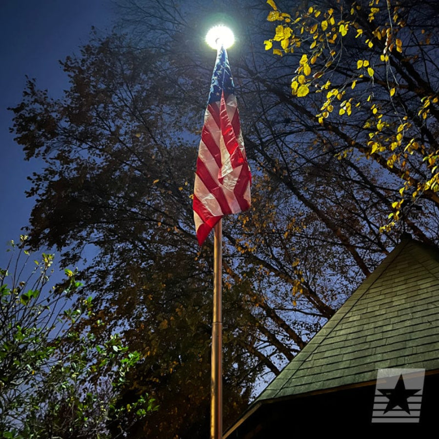 25' HD Telescoping Flagpole + X40 Solar Light