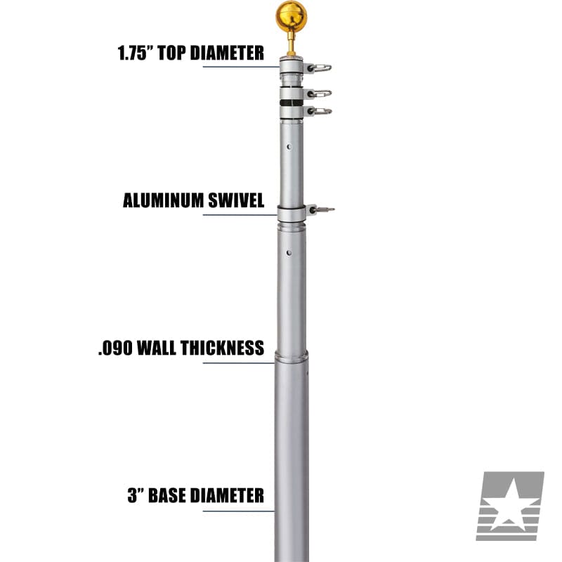 20' HD Telescoping Flagpole