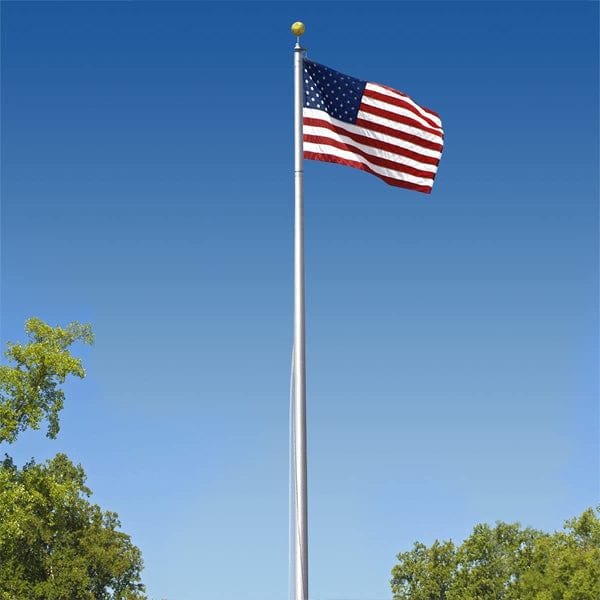 80 Ft Tapered Aluminum Flagpole - External Halyard