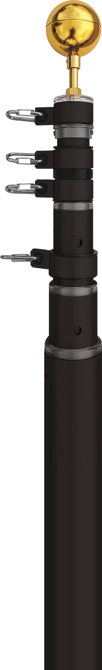 HD Telescoping Flagpole, anodized black finish
