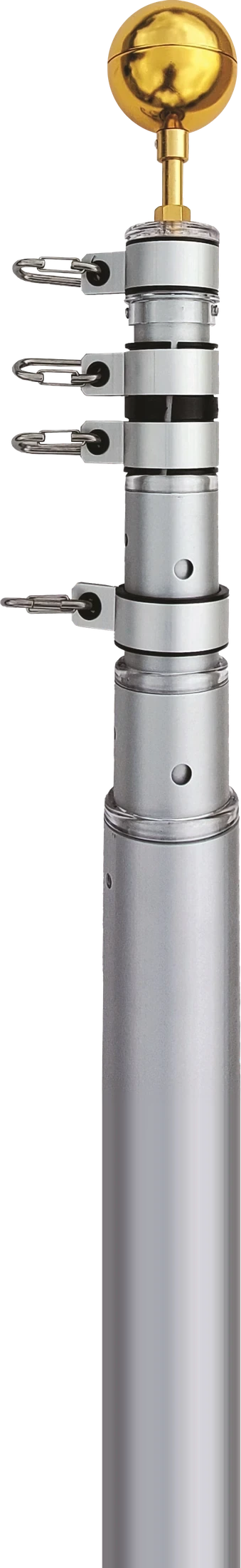 HD Telescoping Flagpole, anodized clear finish