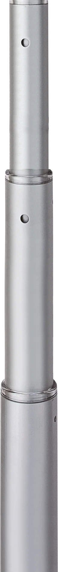 Telescoping flagpole shaft in anodized clear