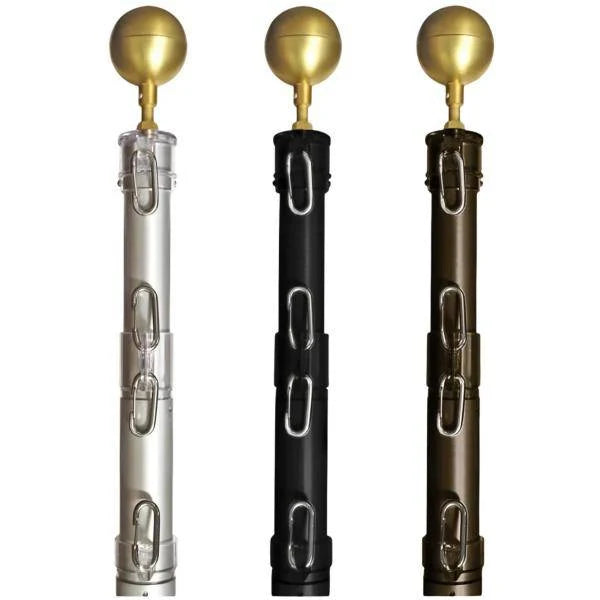 Liberty Telescoping Flagpole in clear, black and bronze anodized