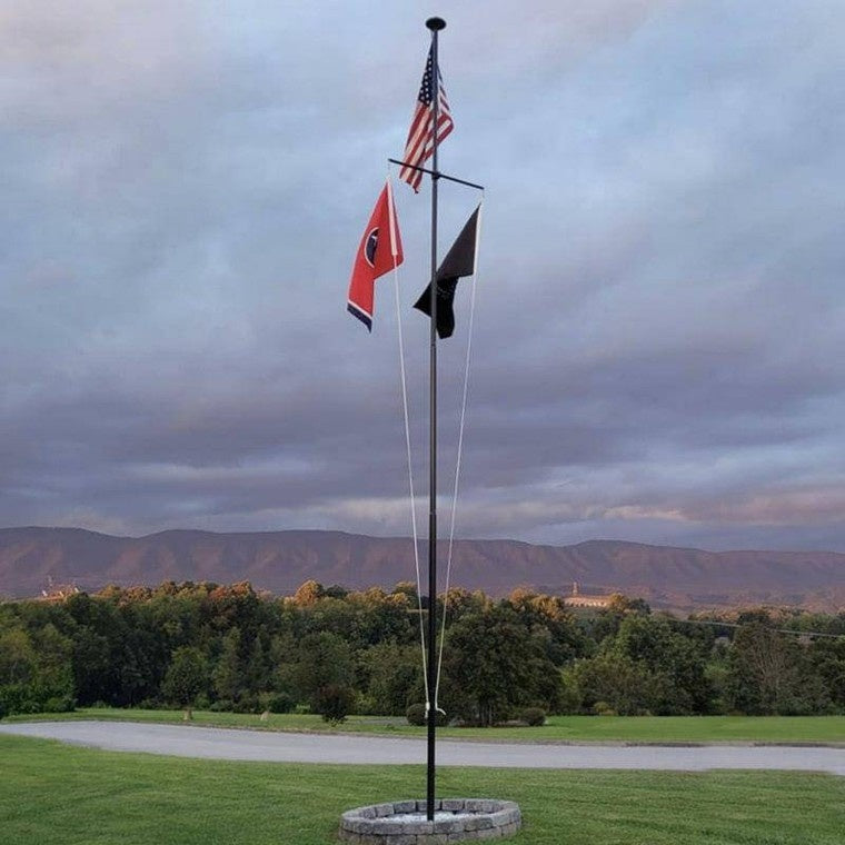 Black nautical flagpole